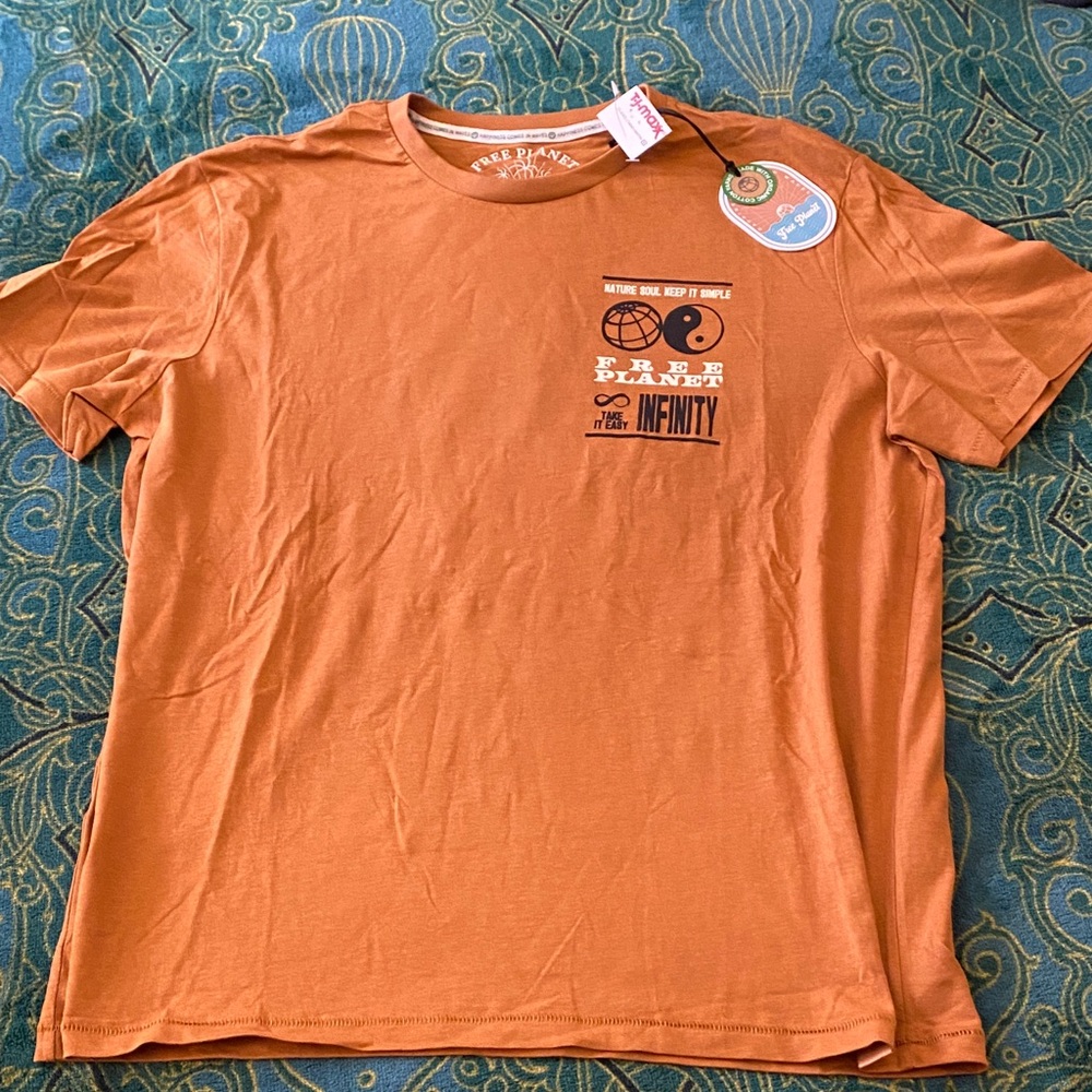 Free Planet Orange Infinity Tee